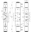 Electroventil 5/2, bistabil, actionat electric cu 2 bobine, pilotare externa