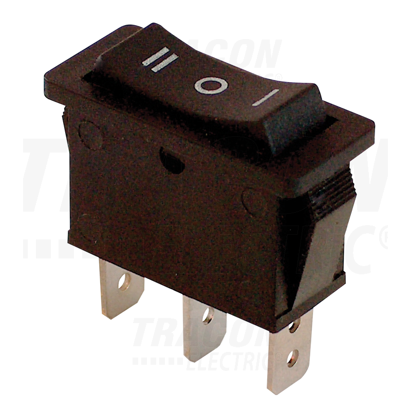 TES-12 Întrerupător pentru aparate,3 poziţii,negru,(marcaj I-0-II )
