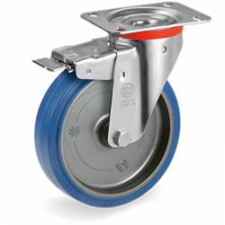 Roata KF73 din cauciuc elastic - cu frana