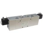 Electroventil 5/2, bistabil, actionat electric cu 2 bobine, pilotare externa