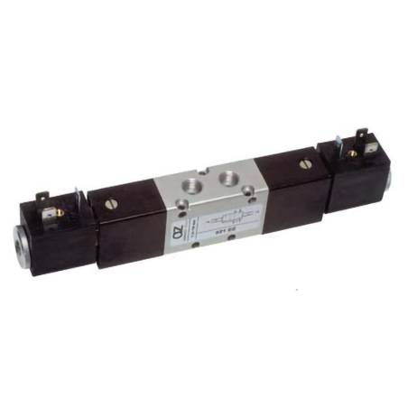 521 EE - G1/8 Electroventil 5/2, bistabil, actionat elecric cu 2 bobine, revenire electro-pneumatica