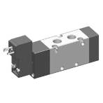 522 ME MIC 01 - G1/4 Electroventil 5/2, monostabil, actionat electric cu 1 bobina, revenire arc , pilot 15mm