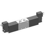 G1/4 Electroventil 5/3, centrul sub presiune, cu doua bobine, 22mm, 24V
