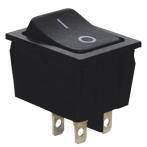TES-53-1  Întrerupător aparate,cu revenire,P-O, 2P, negru,(marcaj 0-I)